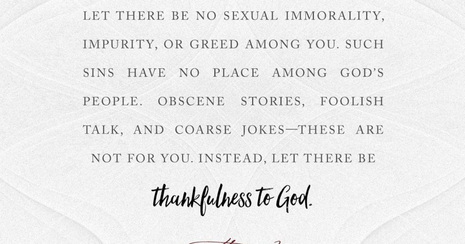 SEXUAL IMMORALITY & THE SANCTITY OF THE BODY