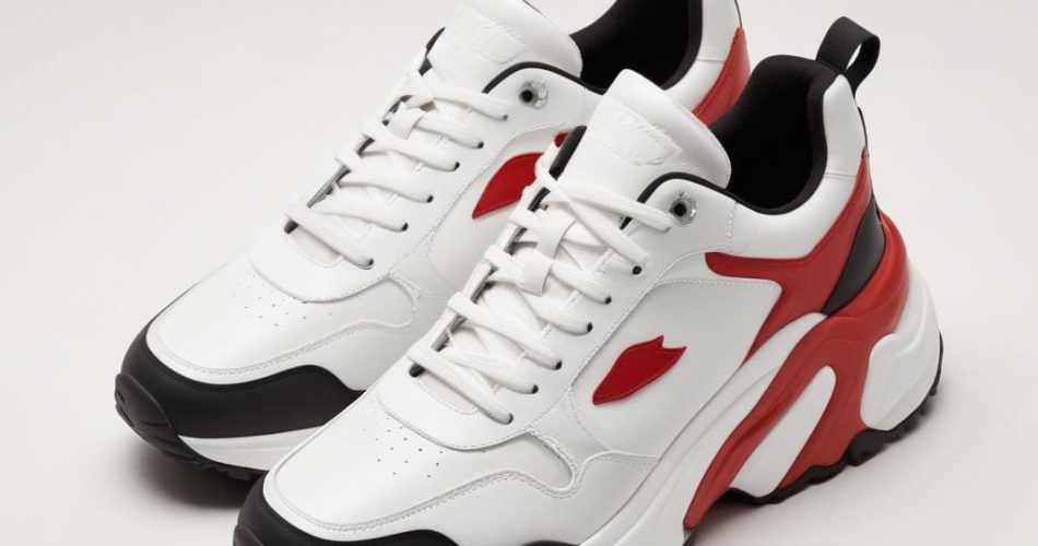 red black striped shoes 1